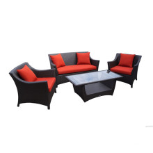 Set de salon de rotin rouge populaire 4PCS